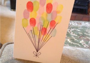 Fingerprint Birthday Cards Fingerprint Balloon Birthday Card