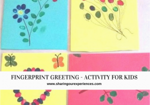 Fingerprint Birthday Cards Fingerprint Greeting Card Activity for Kids