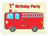Fire Truck 1st Birthday Invitations Fabulous Fire Truck 1st Birthday 5×7 Paper Invitation Card