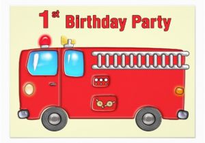 Fire Truck 1st Birthday Invitations Fabulous Fire Truck 1st Birthday 5×7 Paper Invitation Card