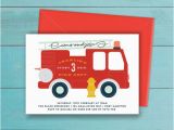 Fire Truck 1st Birthday Invitations Fire Truck Invitation Birthday Party Printable Boys Fire