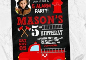 Fire Truck 1st Birthday Invitations Fireman Birthday Party Invitations Fire Truck Hero