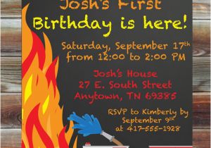 Fire Truck 1st Birthday Invitations Fireman Firetruck theme First Birthday Invitation Printable