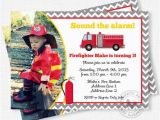 Fire Truck 1st Birthday Invitations Firetruck Birthday Invitation Fire Truck Photo Invitation