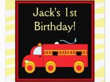 Fire Truck 1st Birthday Invitations Yellow Tiger Red Fire Truck Boy 1st Birthday Party 5 25