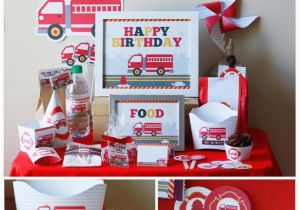 Fire Truck Birthday Decorations Fire Truck Birthday Party Decorations Printable Firetruck