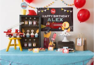 Fire Truck Birthday Decorations Kara 39 S Party Ideas Firetruck themed Birthday Party Kara