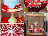 Fire Truck Birthday Decorations Kara 39 S Party Ideas Vintage Fire Truck themed Birthday