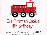 Fire Truck Birthday Invitations Free Little Red Fire Truck Birthday Party Invitation by