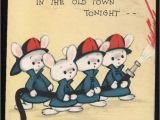 Fireman Birthday Cards Vintage Fireman Bunnies Happy Birthday by Vintagerecycling