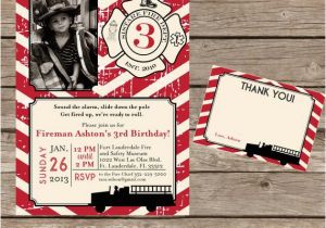 Fireman Birthday Invites Diy Printable Vintage Fireman Birthday Invitation Kit Invite