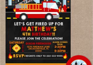 Fireman Birthday Invites Firefighter Birthday Invitation Firefighter Birthday Party