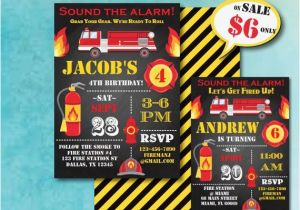 Fireman Birthday Invites Fireman Birthday Invitation Firetruck Birthday