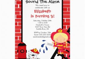 Fireman Birthday Invites Fireman Girl Firetruck Birthday Party 5×7 Paper Invitation