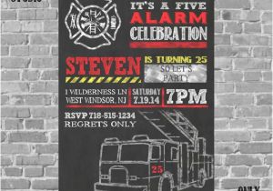 Fireman Birthday Invites Fireman Printable Invitation 25th 30th 50th 60th Birthday