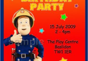 Fireman Sam Birthday Invitations 1funparty Personalised Fireman Sam Birthday Party