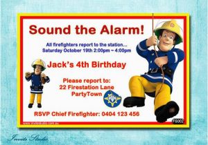 Fireman Sam Birthday Invitations Fireman Sam Birthday Party Invitation by Estyinvitestudio