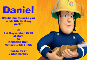 Fireman Sam Birthday Invitations Fireman Sam Children S Birthday Party Invitations