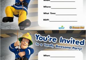 Fireman Sam Birthday Invitations Fireman Sam Firemen and Party Invitations On Pinterest