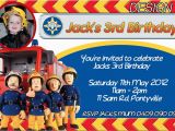 Fireman Sam Birthday Invitations Personalised Fireman Sam Birthday Invitation Party Invite