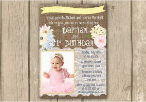 First Birthday and Baptism Invitation Wording Pastel Baptism 1st Birthday Invitation Diy by