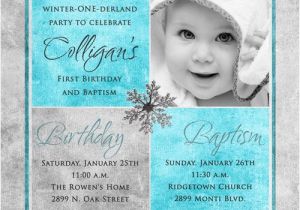 First Birthday and Christening Invitation 1st Birthday and Christening Baptism Invitation Sample