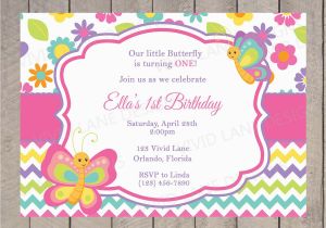 First Birthday butterfly Invitations butterflies Birthday Invitation Spring Girl First Birthday