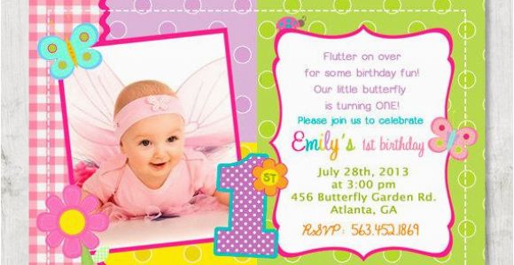 First Birthday butterfly Invitations butterfly 1st Birthday Invitation Diy Custom by