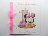 First Birthday Card Messages for Baby Girl Personalised Hand Made 8 Inch Square Baby Girl Minnie