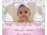 First Birthday Cards for Baby Girl First Birthday 1st Girl White Pink Cupcakes Baby 4 Card
