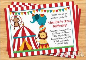 First Birthday Circus Invitations Circus Birthday Party Invitation for Kids