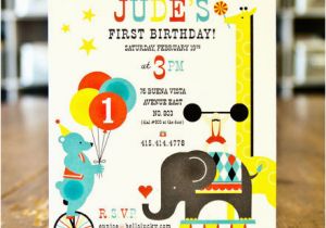 First Birthday Circus Invitations Circus themed 1st Birthday Invites Invitation Crush