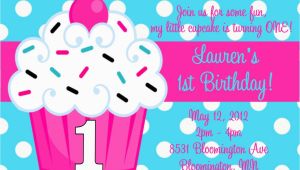 First Birthday Cupcake Invitations Cupcake Invitations 1st Birthday Cupcake themed 1st