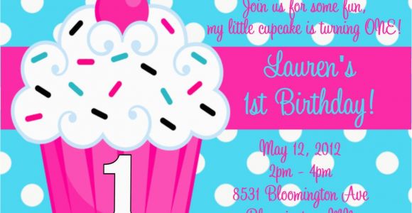 First Birthday Cupcake Invitations Cupcake Invitations 1st Birthday Cupcake themed 1st