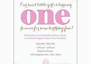 First Birthday Cupcake Invitations Little Cupcake Pink First Birthday Invitations Paperstyle