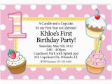 First Birthday Cupcake Invitations Wording for First Birthday Invitations Free Invitation