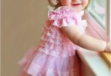 First Birthday Dresses for Baby Girls Pink Lace Dress Headband Set toddler Dress Baby Dress