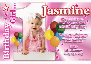 First Birthday Invitation Card Online 1st Birthday Invitations Girl Free Template Personalised