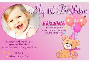 First Birthday Invitation Card Online 20 Birthday Invitations Cards Sample Wording Printable
