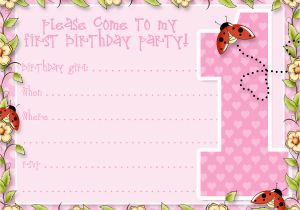 First Birthday Invitation Email Printable 1st Birthday Party Announcements Printable