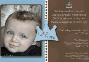 First Birthday Invitation Message for Baby Boy Baby Boy 1st Birthday Invitation Little Prince