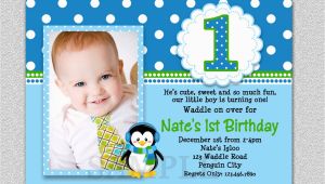 First Birthday Invitations for Boys Penguin Birthday Invitation Penguin 1st Birthday Party Invites