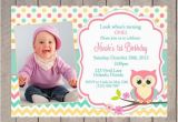 First Birthday Invitations Owl theme Free Printable Owl Invitations for First Birthday Template