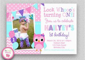 First Birthday Invitations Owl theme Girls Birthday Invitation Girls 1st Birthday Invitation