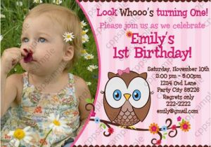 First Birthday Invitations Owl theme Look whoos Turning One Invitation Owl Look by