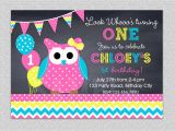 First Birthday Invitations Owl theme Owl Birthday Invitation Chevron Owl Birthday Party Invitation