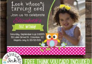 First Birthday Invitations Owl theme Owl First Birthday Invitation Owl theme 1st by Benevolentink