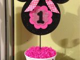 First Birthday Minnie Mouse Decorations Minnie Mouse 1st Birthday Centerpiece Kids Pinterest