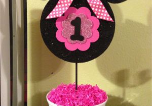 First Birthday Minnie Mouse Decorations Minnie Mouse 1st Birthday Centerpiece Kids Pinterest