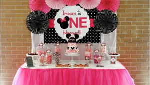First Birthday Minnie Mouse Decorations Minnie Mouse First Birthday Party Little Wish Parties